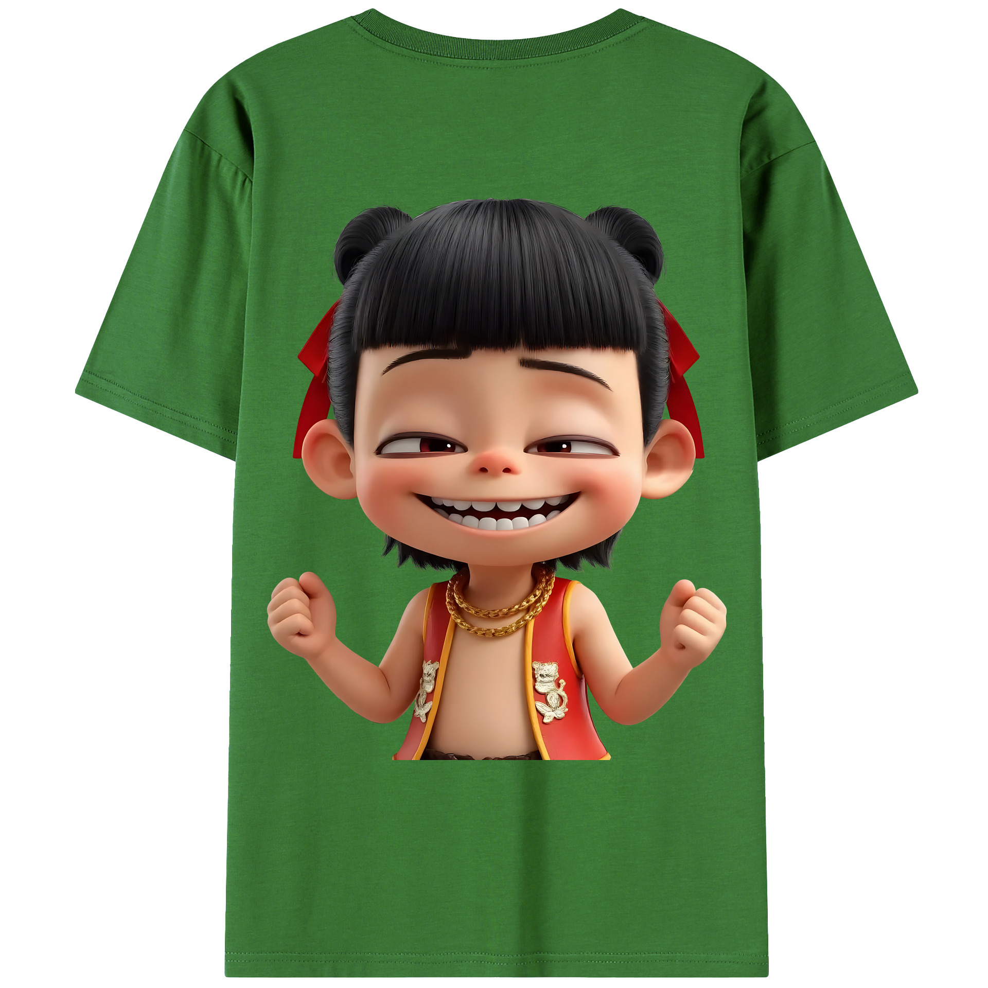 （画像用） Ne Zha 2 ナタ 魔童の大暴れ レディース半袖Tシャツ(バックプリント)